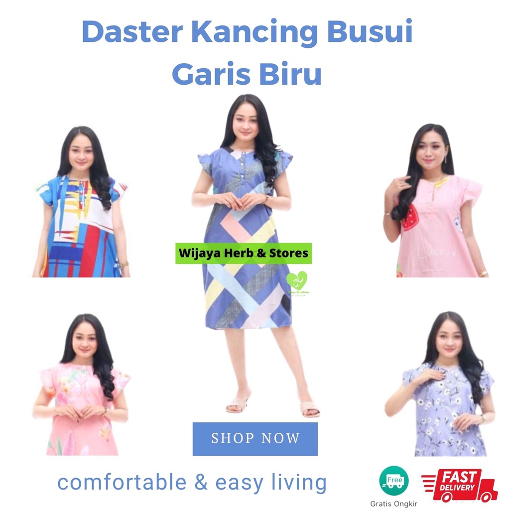 Daster Kekinian Busui Dewasa Motif Cantik  - Baju Tidur Wanita - Adem &amp; Tidak Luntur