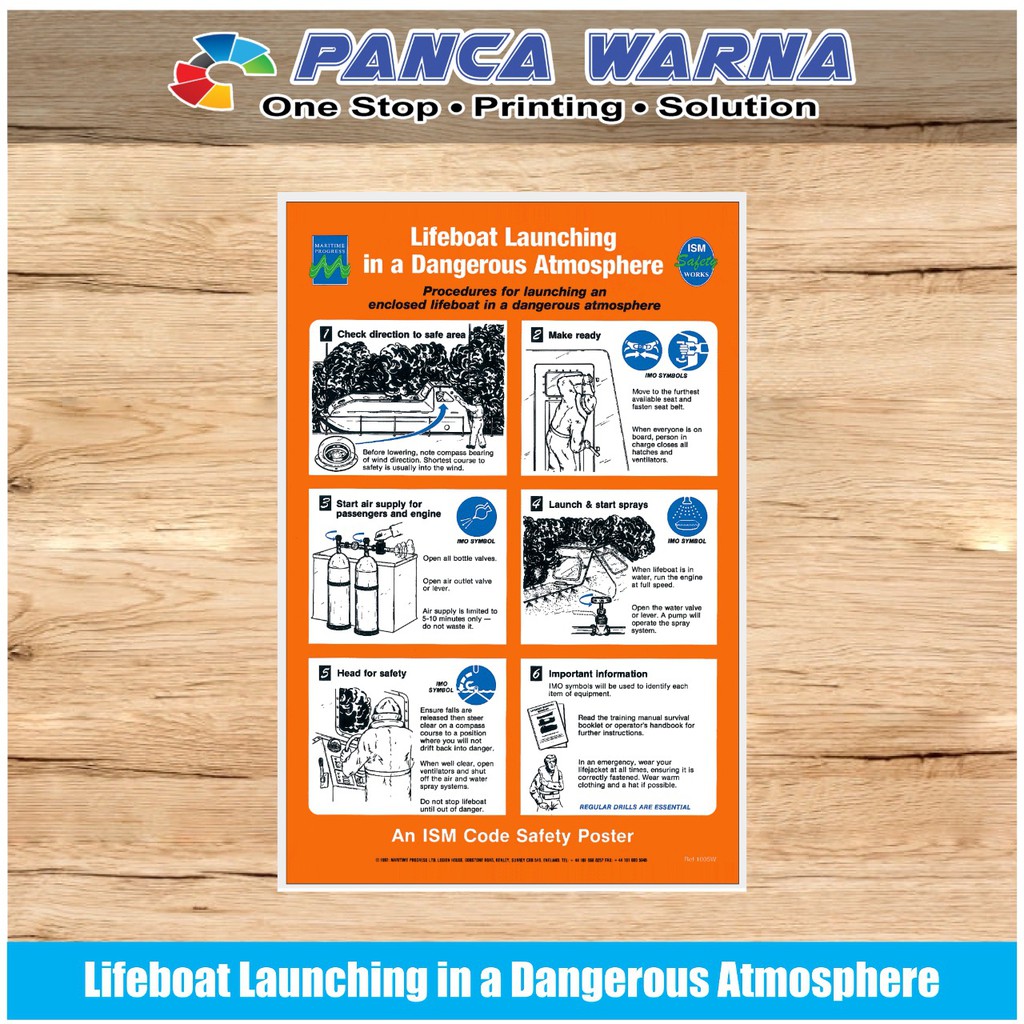 

Stiker Kapal Safety Sign Lifeboat Launching Dangerous ISM Perkapalan