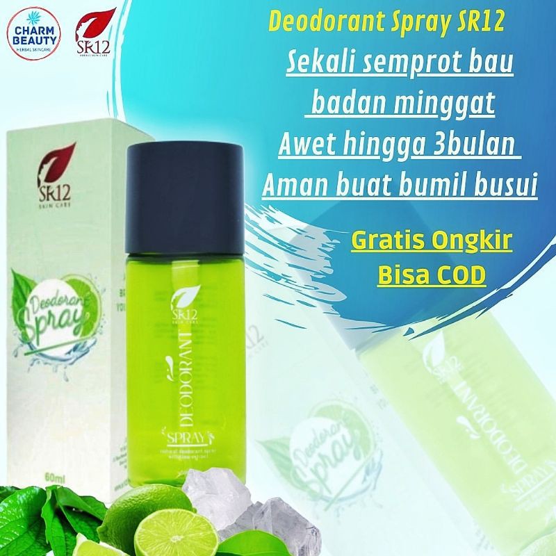 Deodorant Spray SR12 Herbal Untuk Bau Badan Anak Wanita Ibu Hamil Remaja Pria Memutihkan Ketiak Hitam Basah Keringat Berlebih BPOM Ori 100%