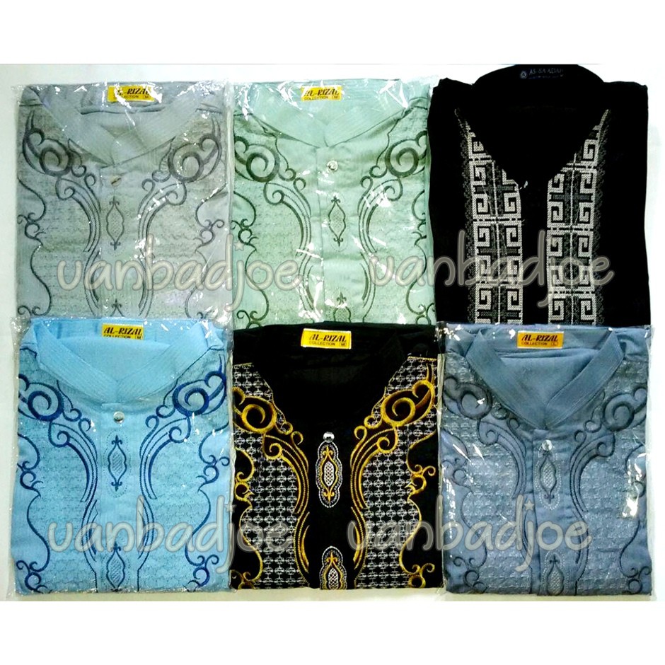  Baju  Koko  Warna  Dewasa Katun Bordir Muslim Pria Tangan 