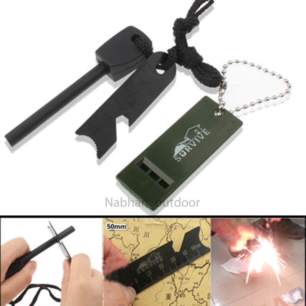 Fire Starter Outdoor - Pemantik Api Survival Magnesium Whistle Korek Emergency