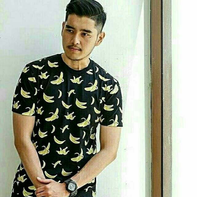 Kaos banana black (kaos gambar pisang)