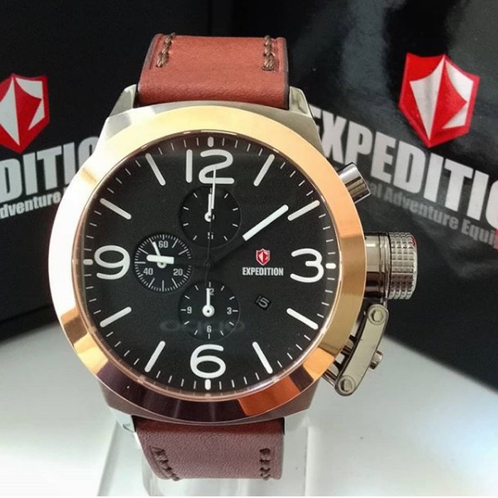 JAM TANGAN PRIA EXPEDITION E 6339 LEATHER ORIGINAL GARANSI RESMI 1 TAHUN