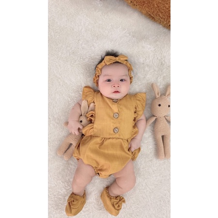 MADELINE / CELLY / SCARLETTE JUMPER SET Baju setelan jumperbandana sepatu pergi lucu fashion anak bayi perempuan amanah