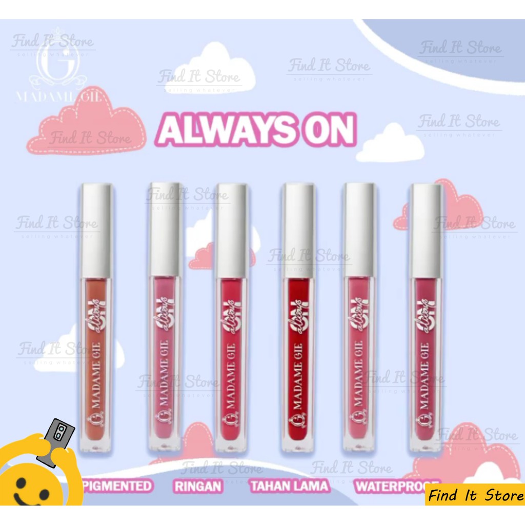 Madame Gie Always On Lip Cream Matte | BPOM  LipCream Lipstik lipstick