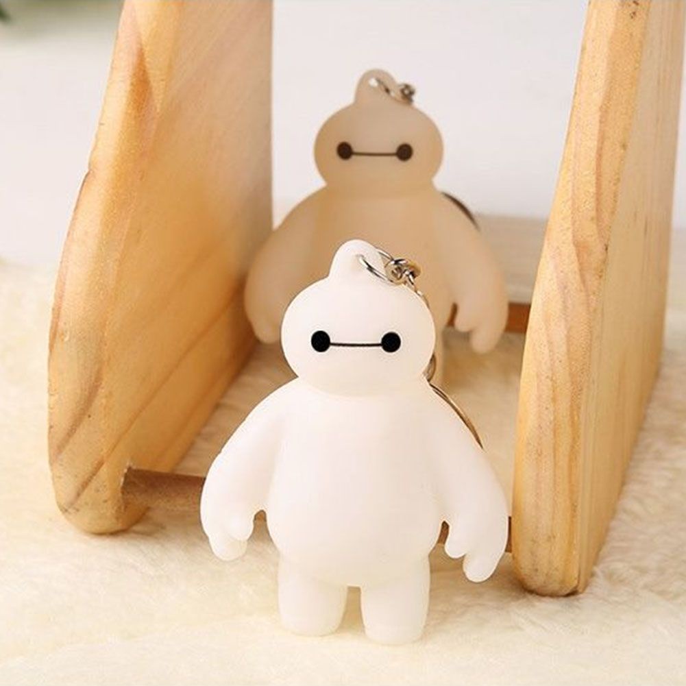 Gantungan Kunci Bentuk Kartun Anime Baymax Warna Putih Untuk Aksesoris Tas Ransel Wanita