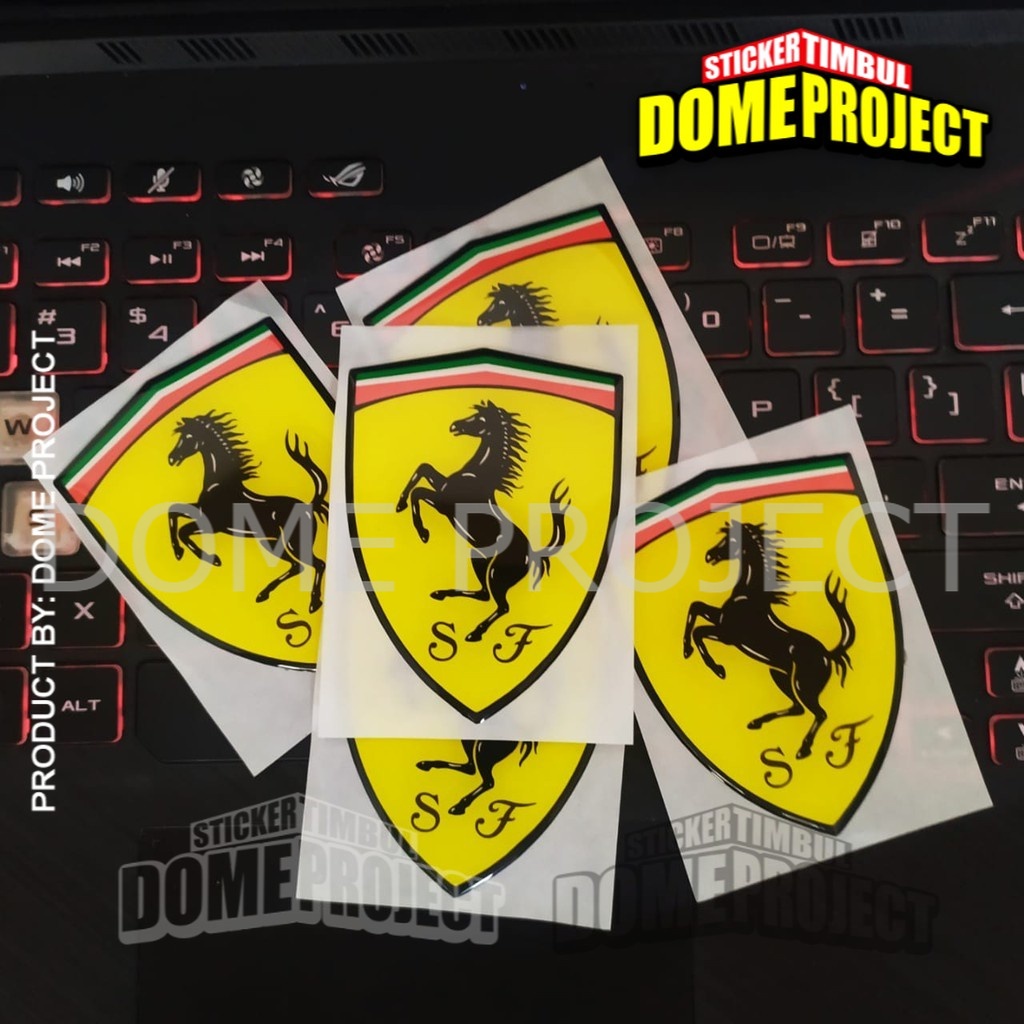 STIKER MOTOR FERRARI BESAR  EMBLEM STIKER OUTDOOR STIKER EMBLEM LENTUR AKSESORIS SEPEDA MOTOR WATERPROOF