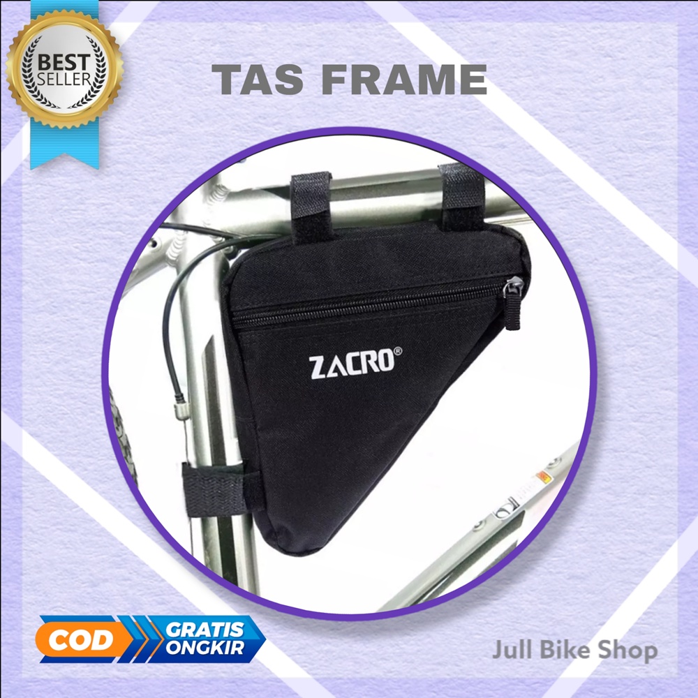 Tas sepeda lipat mtb fixie mini zacro segitiga bag barang hp handphone dompet frame