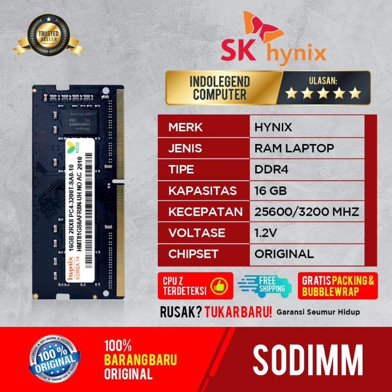 hynix sodim ddr4 16gb pc25600 3200mhz