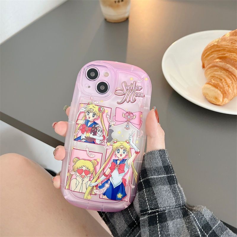 Case Motif print Kartun Perempuan pink Untuk iPhone 12 13 14 11 Pro Max X Xs Max Xr gujdo7