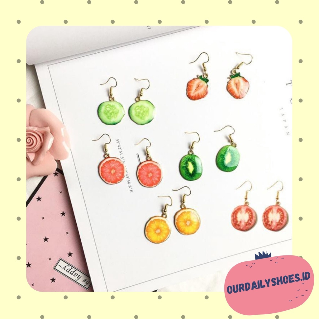 ★ODS★ FA28  Anting Piercing Desain Aneka Buah Bahan Akrilik Gaya fashion  Korea  Wanita