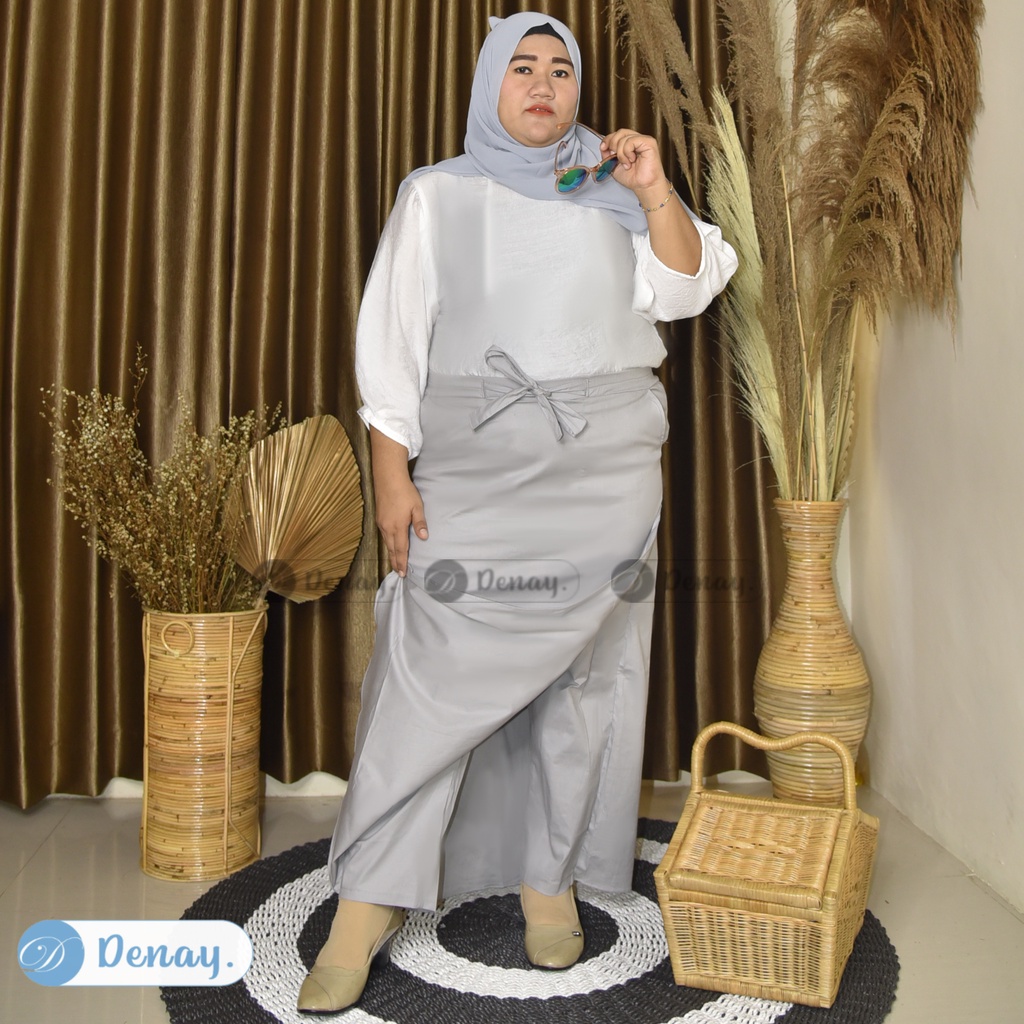 ROK CELANA WANITA SIZE JUMBO BAHAN KATUN STREET - BAWAHAN KEKINIAN - FASHION MUSLIM