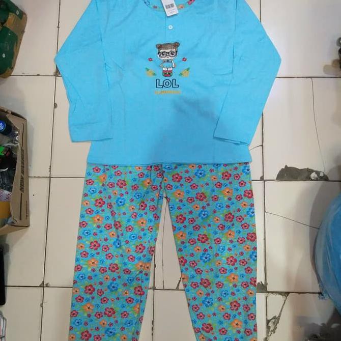 Piyama anak/Baju tidur katun panjang umur 11-12 tahun