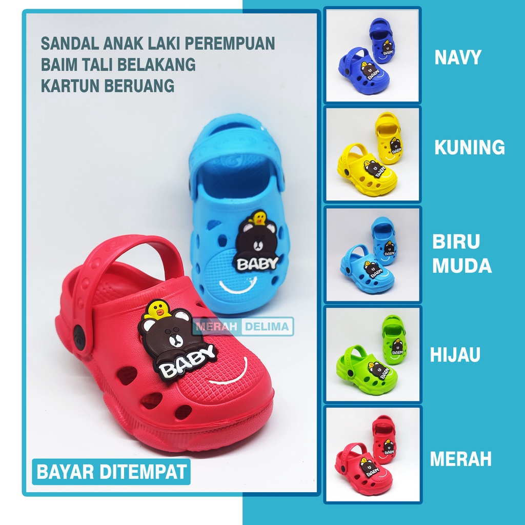 MD 79 - Sandal Baim Anak Laki Perempuan Dulux 355E Beruang / Sandal Anak Baim Model Baru