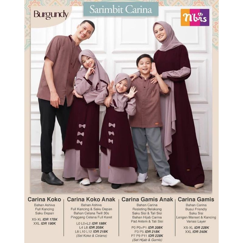 NIBRAS CARINA-SARIMBIT CARINA BURGUNDY [SARIMBIT KELUAGRA]