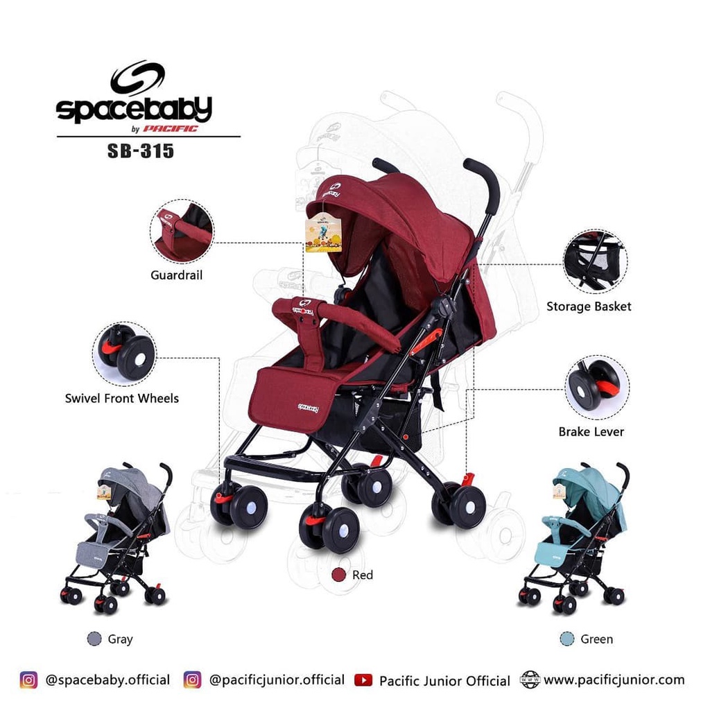 Stroller Space Baby SB 315 Stroller Cabin Size Murah Spacebaby