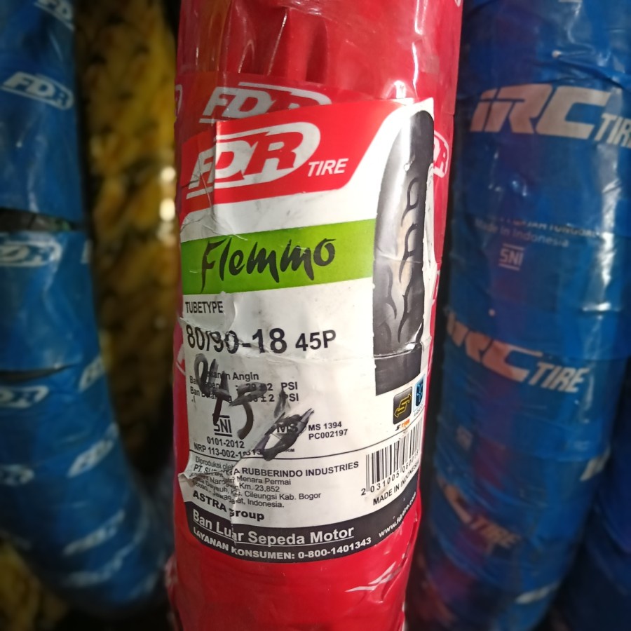 Ban Luar Motor Ring Pelek Velg 18 FDR 80/90-18 Flemmo Non Tubeless