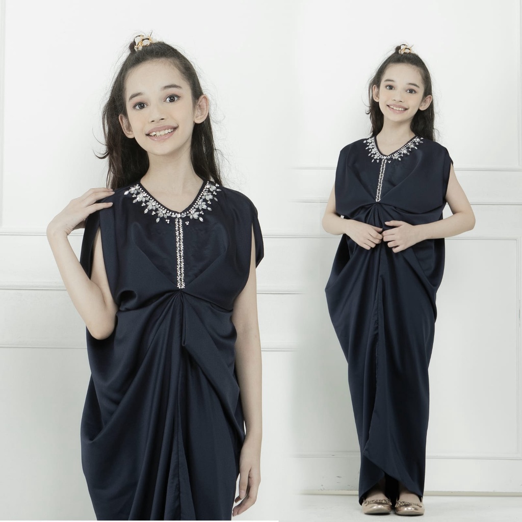 HOPYLOVY Kaftan Anak Perempuan Baju Kaftan Bahan Satin Triana Kid