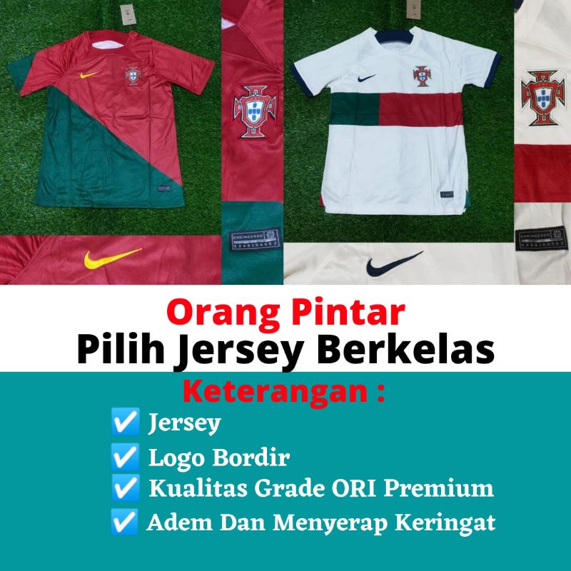 Jersey Portugal Home Away 2022 Grade Ori Import Baju Sepak Bola Pria Dewasa