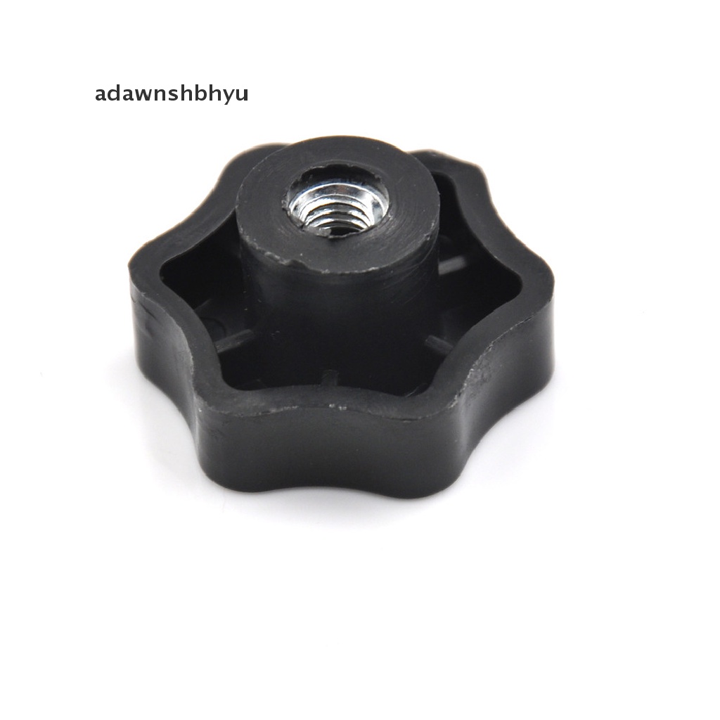 Adawnshbhyu 4Pcs M6 Female Thread Star Shaped Head Clamping Nuts Knob Dengan Lubang Tembus