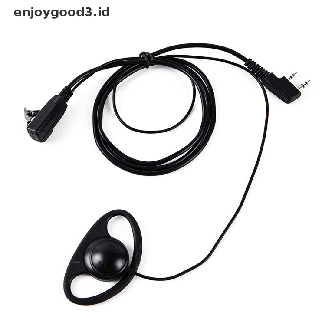 (Id) Headset Earpiece Ptt 2pin Bentuk D Dengan Mic Untuk Radio Walkie Talkie Uv-5R Bf