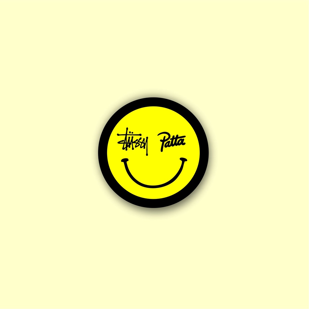 

Stiker brand Stussy patta smile sticker graftac