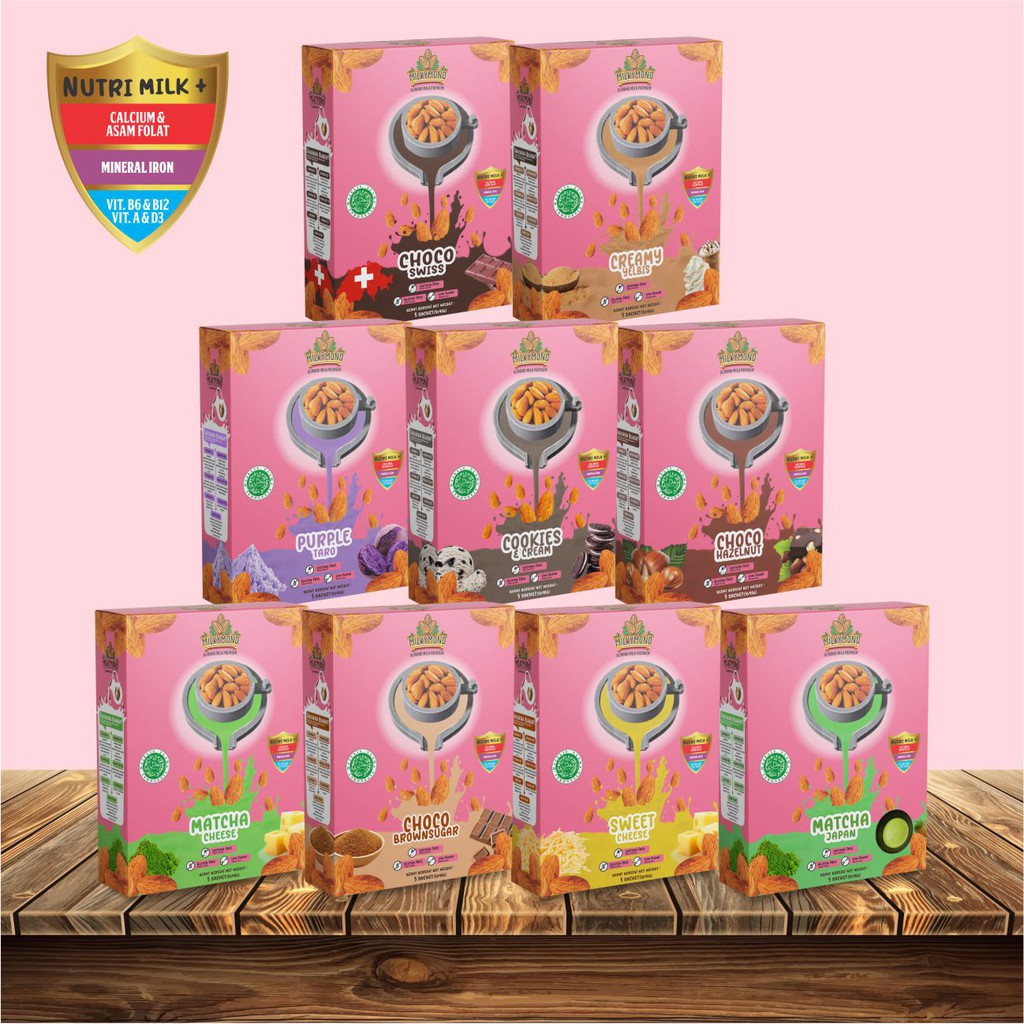 Pelancar Asi Booster Susu Almond Milkymond Purple Taro Nutrisi Ibu Hamil &amp; Menyusui 200gr