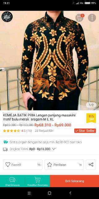 Kemeja Batik Pria Ppbtk07 Wsa04 Lengan Panjang /kemejapria/kemejabatik/batikpria/batikmodern