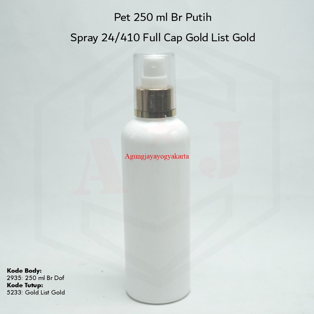Botol 250 ml Putih Spray Fullcap Gold List Gold Fullcap
