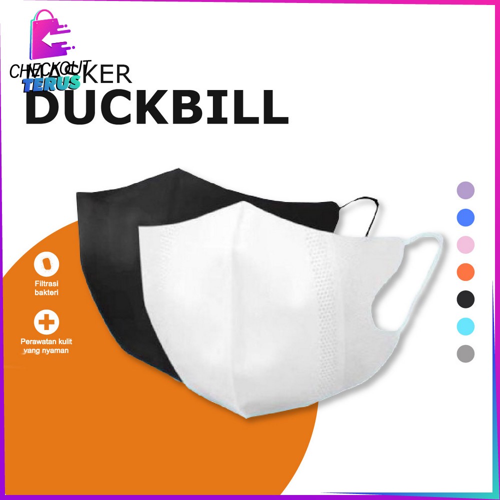 CT C278 Masker Duckbil Warna Isi 50Pcs Masker Dewasa Duckbill Masker Earloop 3 Ply Aksesoris Fashion