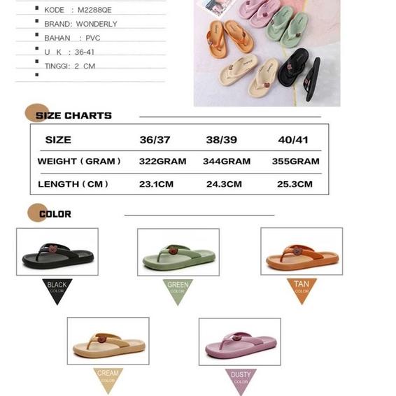M2288 [WONDERLY] Sandal Jepit Wanita Sendal Jepit Boneka Sandal Jelly Beruang