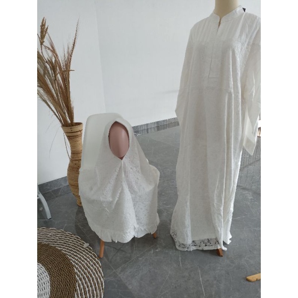 HV gamis putih syar'i plus hijab S008