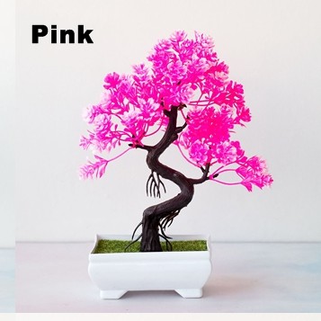 BG / COD / Ornamen Tanaman Pohon Bonsai Flower Pot Vas Bunga plastik Buatan Hias Dekorasi / PBP04-PINK