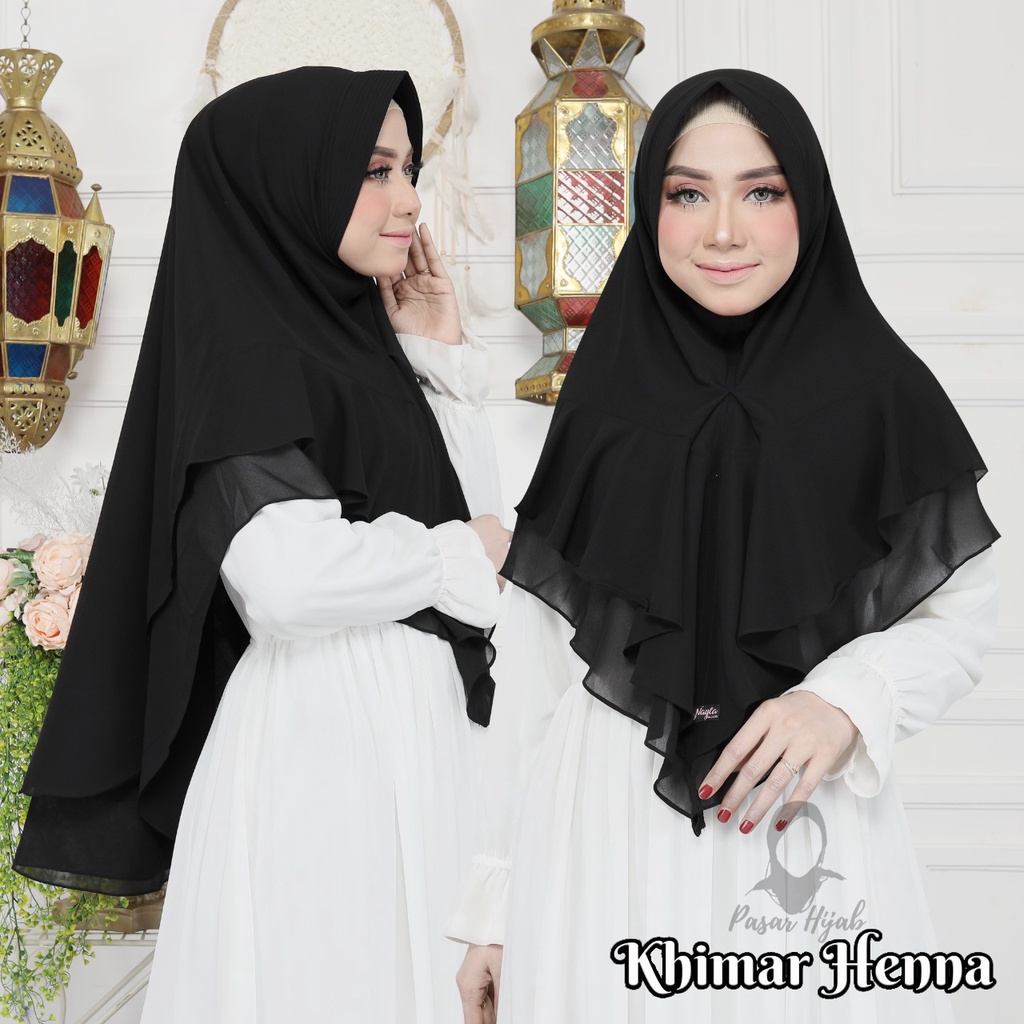 Khimar Henna Ceruty Babydoll Original By Nayla Hijab Kerudung Ceruty Jumbo Pasar Hija'b