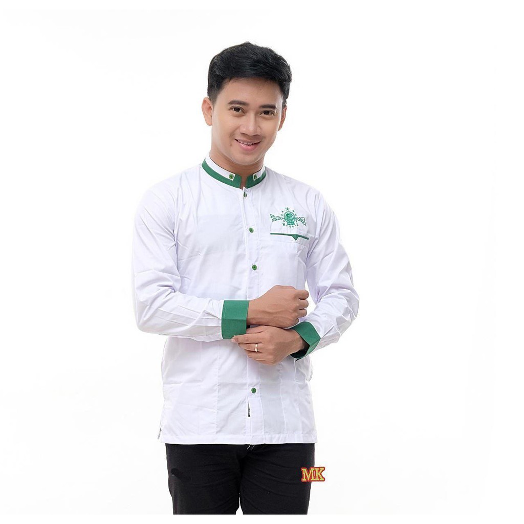 Baju Koko NU elrumi/ koko NU bordir elrumi /kemeja koko nu hijau/koko nu gus azmi