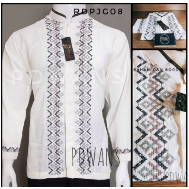 Koko Dewasa Alharamain C07 Murah Best Quality CH771  Lengan Panjang Putih Bordir Senada Pdwans - A