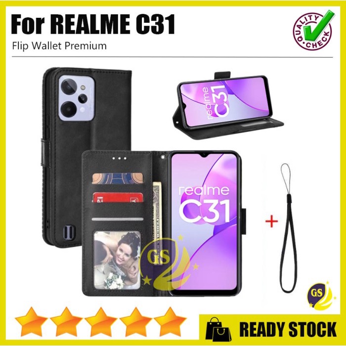 Flip Case Realme C55 2023 Realme 9i Realme C30 Realme C35 Realme C31 Realme Narzo 50A Prime LEATHER FLIP COVER WALLET CASE KULIT DOMPET SARUNG DOMPET