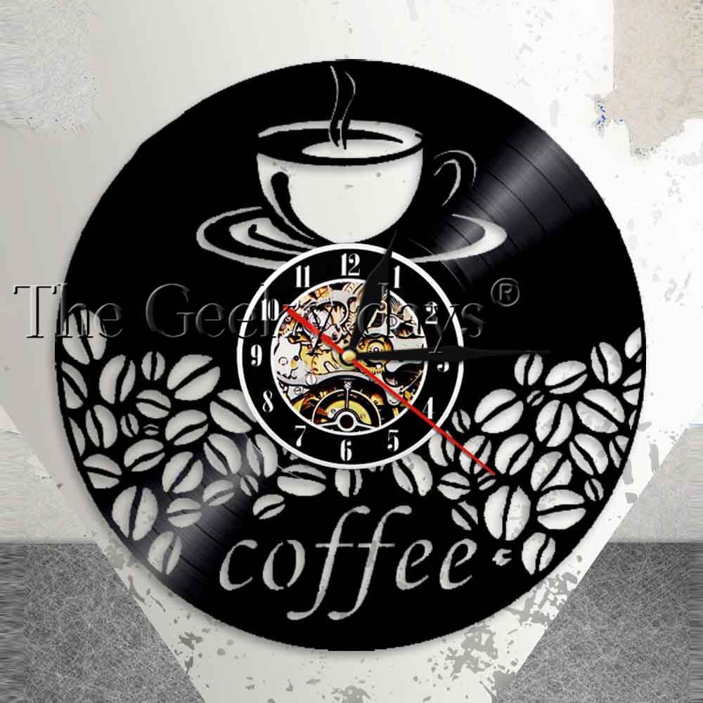 Coffee Bar Home Decor Coffee Bean Wall Art Hot Drink Steam Coffee Wall Clock Cafe Shopee Indonesia