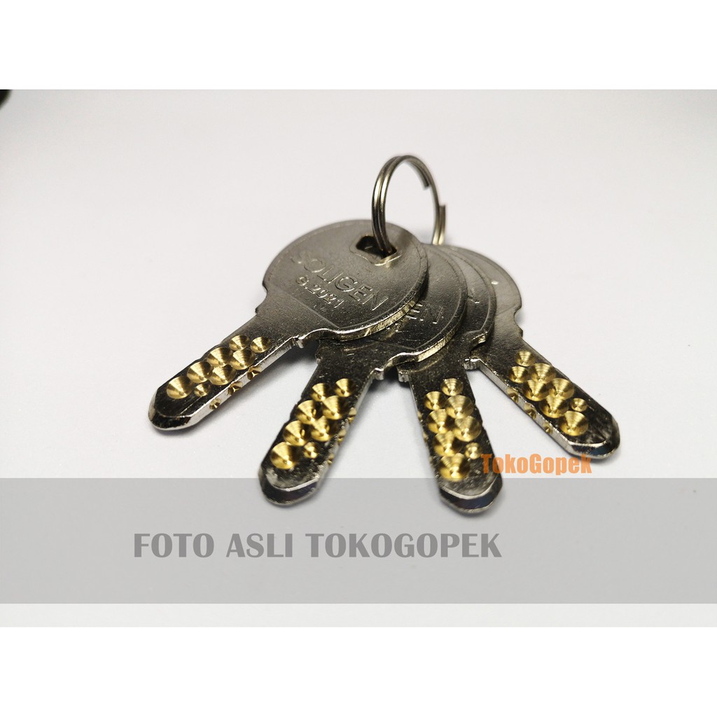 GEMBOK SOLIGEN PER PENDEK 40mm KUNINGAN + 4 COMPUTER KEY