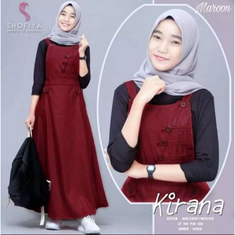 gamis Kirana set/gamis kekinian/baju muslim modern