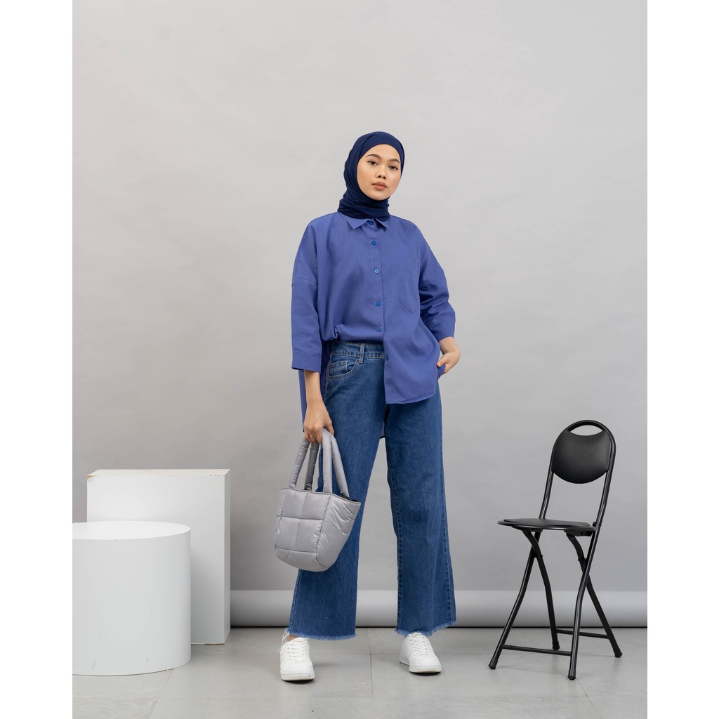 KEMEJA POLOS RAISA KATUN PREMIUM SHIRT BTS B089-4