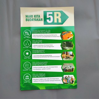 Jual Poster Budayakan 5R | Poster Mari Kita Budayakan 5R | Shopee Indonesia