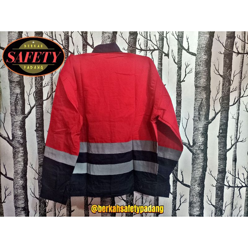 WEARPACK ATASAN SAFETY KOMBINASI WARNA MERAH