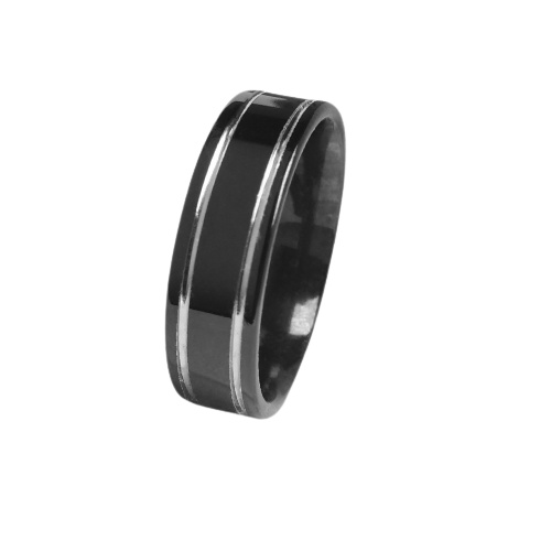 COD KK!!! CINCIN Kawin HITAM LIST  Dapat 2 pcs Dan Free Box Cincin Model Love Berlapis