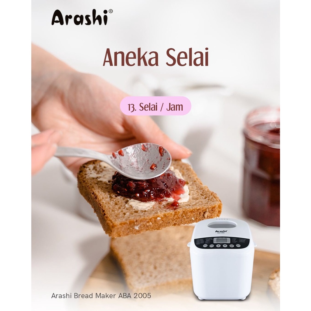 Arashi Digital Bread Maker Electric - Alat Mesin Pembuat Roti Otomatis ABA 2005 Listrik