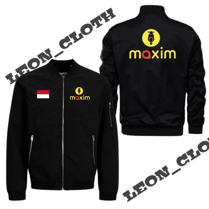 JAKET BOMBER HITAM MAXSIM SIMPLE KEREN