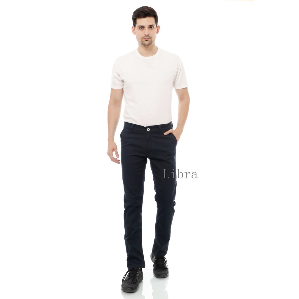  Libra  Celana  Chino  Premium Navy Shopee Indonesia