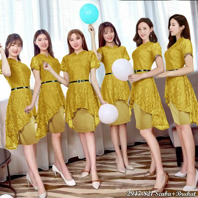 Dress Scuba Midi 294 GOLD