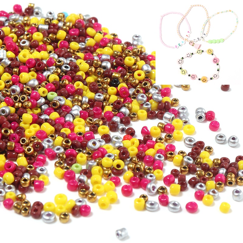 Handmade 1000pcs Manik-Manik Kaca Buatan Tangan Ukuran 2mm Untuk Membuat Perhiasan Kalung Gelang