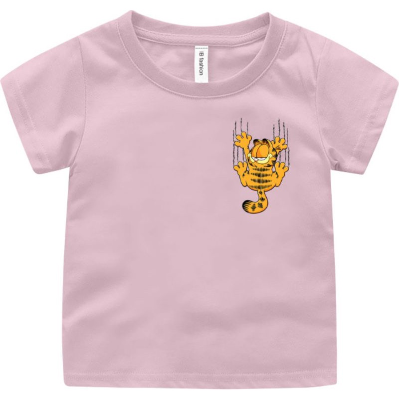 ((IB))KAOS ANAK2 UNISEX/LOGO KUCING GARFIELD DIGITAL SABLON